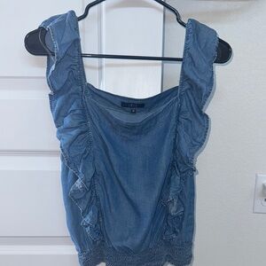 Iris Women's Blue Ruffle Top